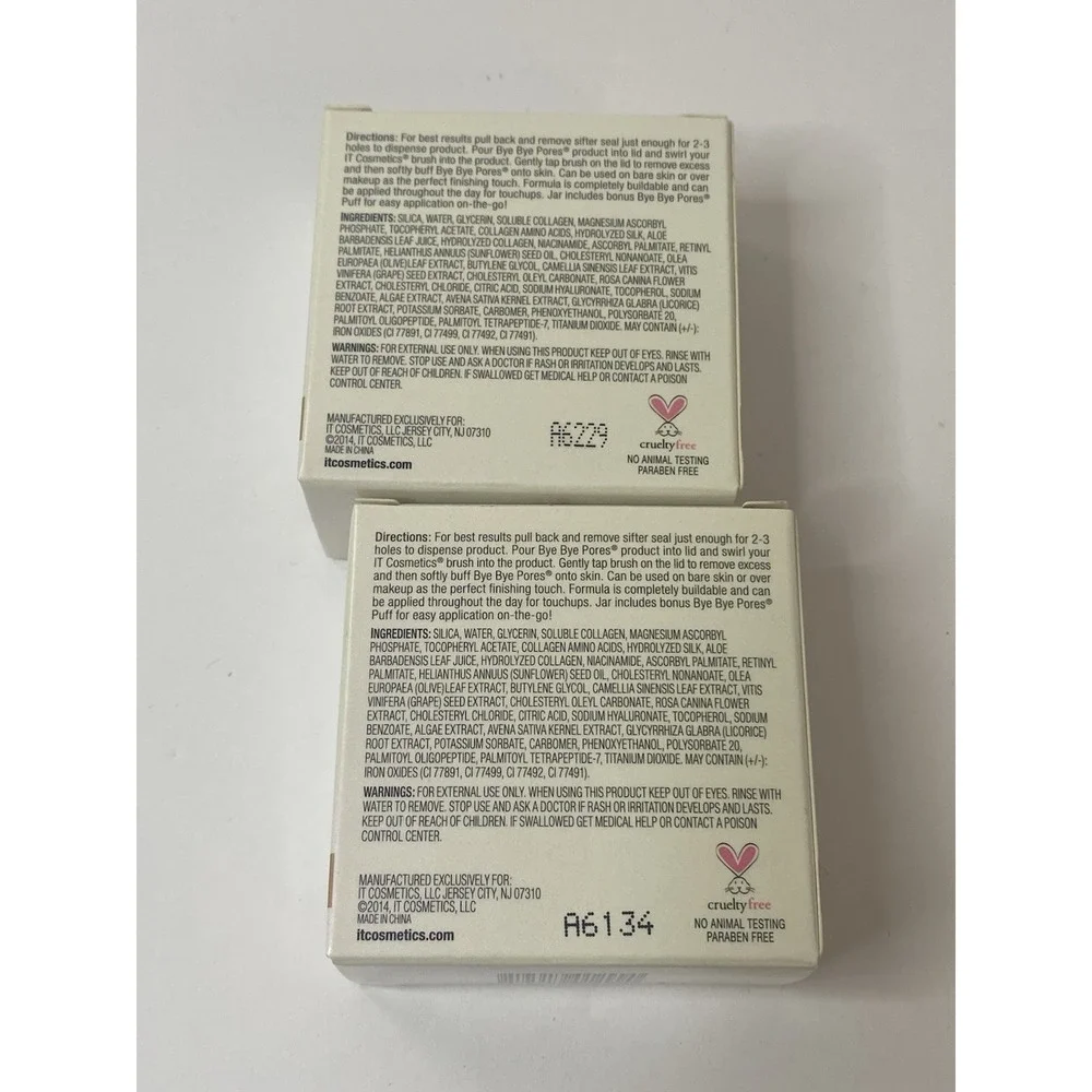 It Cosmetics Bye Bye Pores Finishing Powder Medium Tinted Skin-Blurring Lot 2